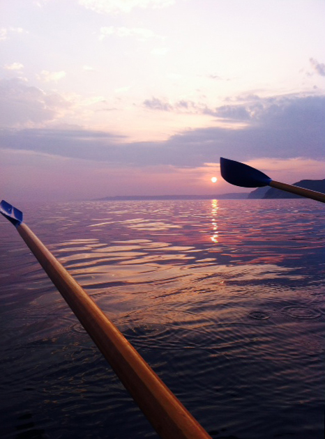 Sunset rowing